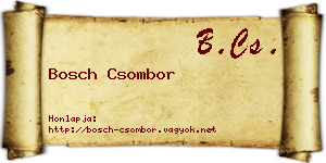 Bosch Csombor névjegykártya